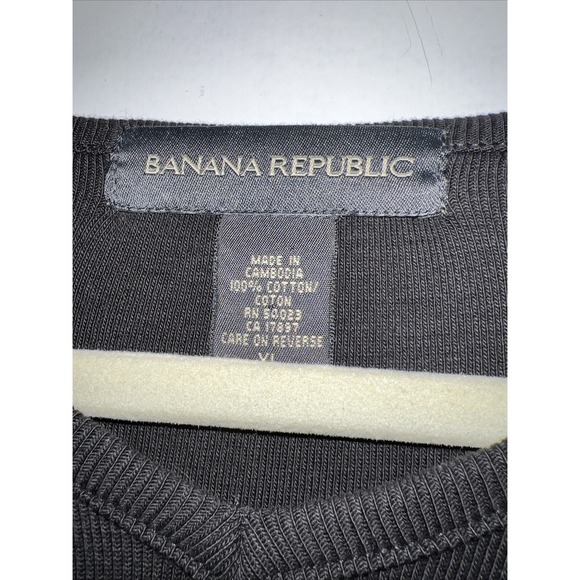 Banana Republic Unisex Long Sleeve Black Heavy Knitted T-shirt  Sweater Size XL - Picture 2 of 7